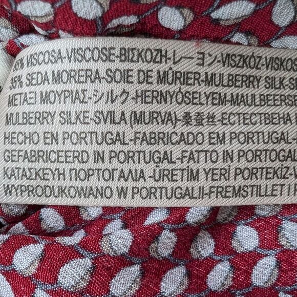 Massimo Dutti silk blend burgundy shirt size Large - Picture 9 of 15